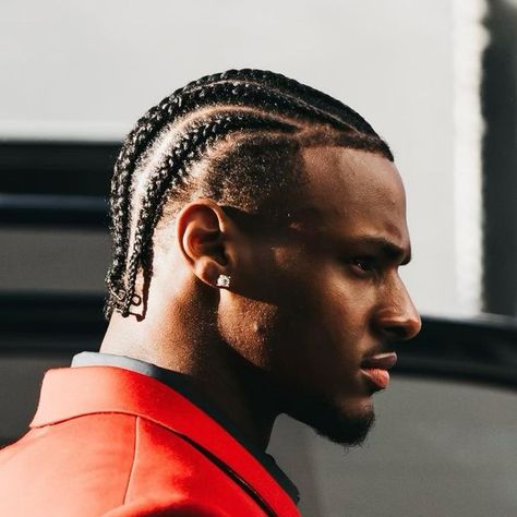 @bronny on Instagram: "🤵🏾" Bronny James Haircut, Jaylen Brown Braids, 5 Stitch Braids, Braids For Guys, Twist Hair Men, Cornrow Braids Men, Haircut Ideas Trendy, Black Men Beard Styles, Bronny James