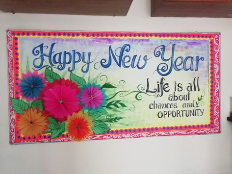 School notice board decoration New Year Notice Board Decoration, School Notice Board Decoration, School Notice Board, Notice Board Decoration, Soft Board Decoration, Thoughts On Education, School Board Decoration, Album Cover Wallpaper Collage, Notice Board