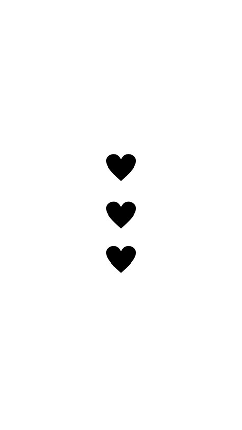 Three Tiny Heart Tattoo, Small Hearts Tattoo, Black Outline Heart, Black Heart Tattoo, Black Heart Tattoos, Tattoo Free, Simple Heart Tattoos, Motivational Tattoos, Tattoos On Side Ribs