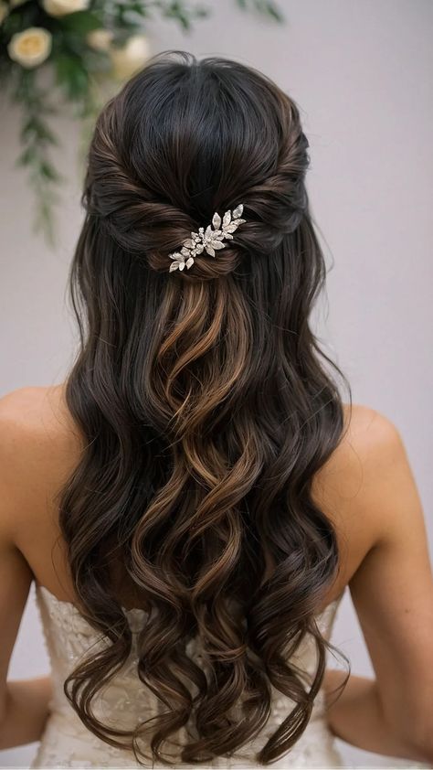 Hairstyle For Maid Of Honor, Hair Do Wedding Bridesmaid, Wedding Hairstyles Maid Of Honor, Hairdo Bridesmaid Simple, Indian Wedding Hairstyles For Short Hair, Maid Of Honor Hairstyles Half Up, Maid Of Honor Hairstyles Medium, Maid Of Honor Hairstyles For Long Hair, Hairstyles For Weddings Bridesmaid