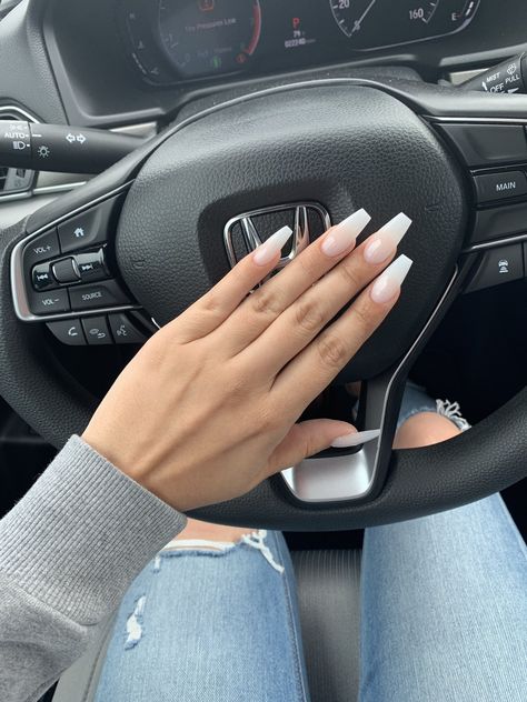 White Nails Acrylic, Light Purple Nails, Purple French, White Tip Nails, Clear Acrylic Nails, Purple Acrylic Nails, Bunny Nails, Say No More, Ombre Acrylic Nails