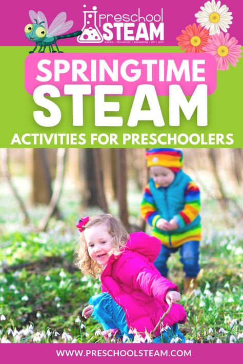 As the snow melts away and we start to see the first bits of spring, everything around us turns into a big, bright classroom full of fun learning opportunities. Spring is a great time for STEAM activities with preschoolers that make them excited about the new season and help them get really curious and creative with STEAM (Science, Technology, Engineering, Arts, and Mathematics). Spring Steam Activities, Activities With Preschoolers, Preschool Steam, Bright Classroom, Steam Science, Activities For Preschoolers, Snow Melting, Steam Activities, Science Technology