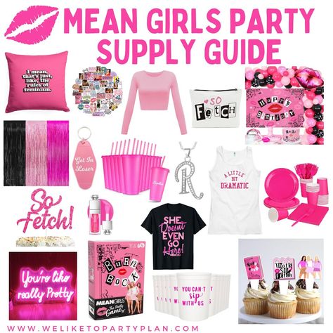 🎬✨ Calling all Mean Girls fans! ✨🎬 Get in, losers, we're throwing the ultimate Mean Girls movie party and you're invited!💋🛍💕 So grab your pink crop tops and get ready to celebrate all things Plastics with our must-have Mean Girls party essentials. On Wednesdays, we wear pink! 💖💄 #MeanGirlsParty #SoFetch #OnWednesdaysWeWearPink #LinkinBio #meangirls #WeLiketoParty #partysupplies 🎀👛 Mean Girls Birthday Party Ideas, Mean Girl Party, Mean Girls Birthday Party Theme, Mean Girls Party Decorations, Mean Girls Bachelorette Party, Mean Girls Birthday Party, Mean Girls Birthday, Mean Girls Party, Mean Girls Outfits