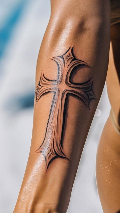 35 Trendy Cross Tattoo Ideas For You Christian Tats, Christian Cross Tattoos, Unique Cross Tattoos, Cross Tattoo Ideas, Celtic Cross Tattoos, Cross Tattoo For Men, Neck Tattoos Women, Tattoo Inspiration Men, Cross Tattoo Designs