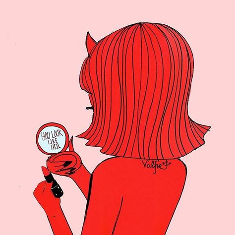 Pfp Instagram, Instagram Pfp, A Woman, Mirror, Glass, Red, Hair, Instagram, Art