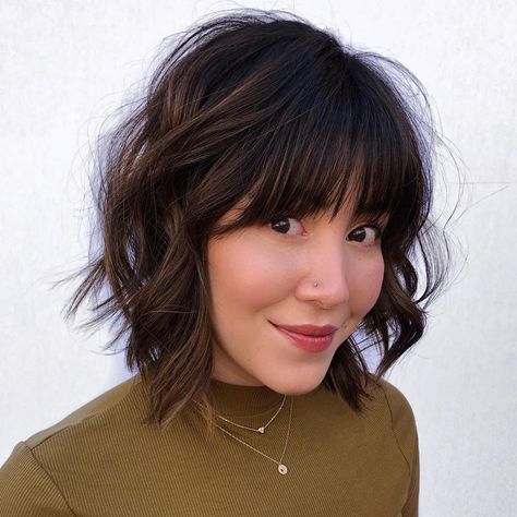 40 Newest Haircuts for Women and Hairstyle Trends for 2021 - HairAdviser One Length Haircuts, Shaggy Bob Hairstyles, Asymmetrical Haircut, Textured Haircut, Shaggy Bob, Going Grey, Blonde Haircuts, Choppy Bob, Shag Haircut