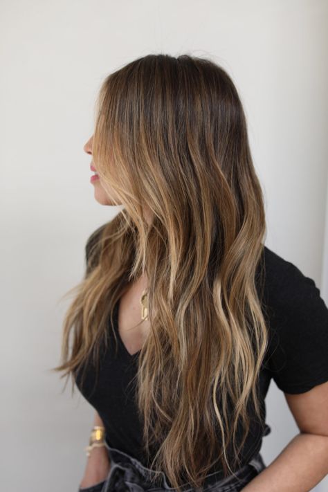 Mocha Brunette Highlights... - Johnny Ramirez California Brunette Highlights, Melted Balayage Brunettes, California Highlights Hair, California Brunette Hair Sun Kissed, California Brunette Hair, California Brunette, Sunkissed Balayage, California Hair, Hair 2022