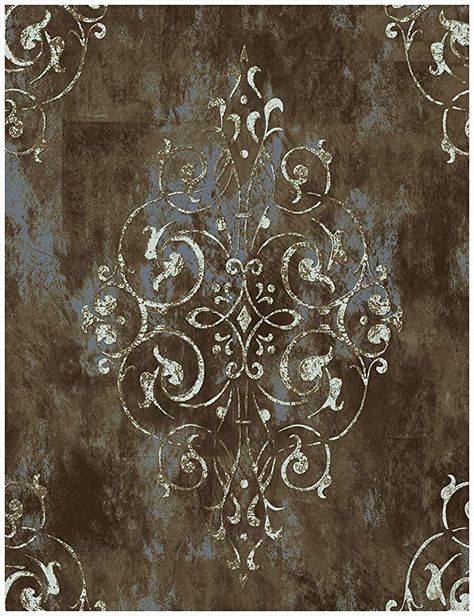 HaokHome 94005 Vintage Damask Peel and Stick Wallpaper 17.7"x 19.7ft Brown/White Vinyl Self Adhesive Contact Paper Wall Murals Room Decor, Wallpaper - Amazon Canada Beige Walls Bedroom, Contact Paper Wall, Herringbone Wallpaper, Damask Wallpaper, Brown Wallpaper, Wallpaper Vintage, Paper Wallpaper, Brick And Stone, Bathroom Bedroom