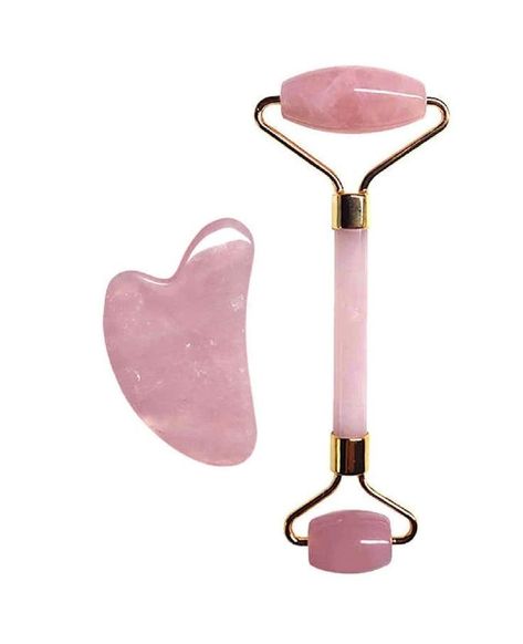 Gua Sha Roller, Rose Quartz Gua Sha, Rose Quartz Roller, Quartz Roller, Real Christmas, Jade Crystal, Face Roller, Jade Roller, Roller Set