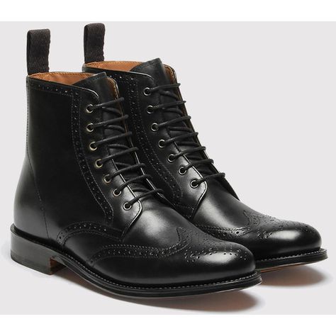 Womens Grenson Ella Brogue Boot - Black/Black ($250) ❤ liked on Polyvore featuring shoes, boots, black, leather upper boots, leather shoes, black leather boots, genuine leather boots and brogue boots Essential Shoes, Hipster Shoes, Wingtip Boots, Oxford Shoes Outfit, Look Boho Chic, Wingtip Shoes, Brogue Boots, Oxford Boots, Genuine Leather Boots