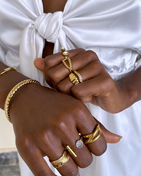 Class in section.🖊️ Gold Arm stacking 101 �✨ Click Link in bio for instant stack upgrade ! #Goldplatedjewellery #Goldfilled #goldvermeil #JewelleryinNigeria #jotd #tmavik Bracelets Stack Aesthetic, Chunky Gold Bracelet Stack, Gold Bracelet Stack Classy, Luxury Bracelet Stack Gold, Luxury Timeless Stackable Gold Bracelet, Luxury Stackable Gold Plated Bracelet, Maximalist Gold Bracelets, Jewelry Mood Board, Stacked Jewelry