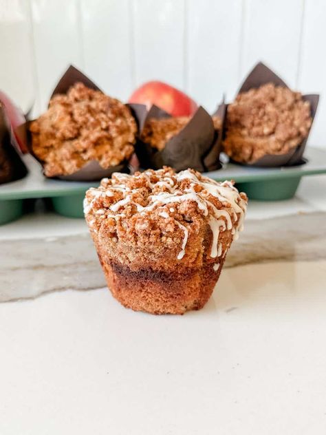 Vegan Apple Muffins - Lovely Delites Vegan Apple Muffins Easy, Apple Fall Treats, Vegan Apple Sauce Muffins, Apple Vegan Muffins, Vegan Apple Oat Muffins, Microwave Banana Bread, Eggless Apple Cinnamon Muffins, Vegan Apple Muffins, Low Sugar Baking