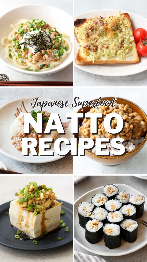 Japanese Food Recipes Breakfast, Vegan Natto Recipes, Simple Japanese Recipes Meals, Easy Healthy Japanese Recipes, Beginner Japanese Recipes, Japanese Egg Dishes, Japan Food Vegetarian, Japanese Soups, Natto Recipe