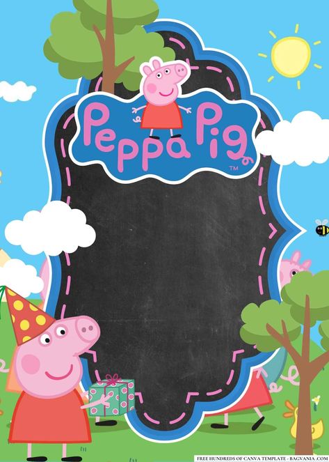 Nice FREE Editable Peppa Pig Birthday Invitations #free #freeinvitation2019 #birthday #disney #invitations #invitationtemplates Peppa Pig Invitation Template Free, Peppa Pig Invitation, Peppa Pig Stickers, Pig Baby Shower, Peppa Pig Baby, Peppa Pig Invitations, Peppa Pig Birthday Invitations, Free Printable Invitations Templates, Baby Birthday Invitations