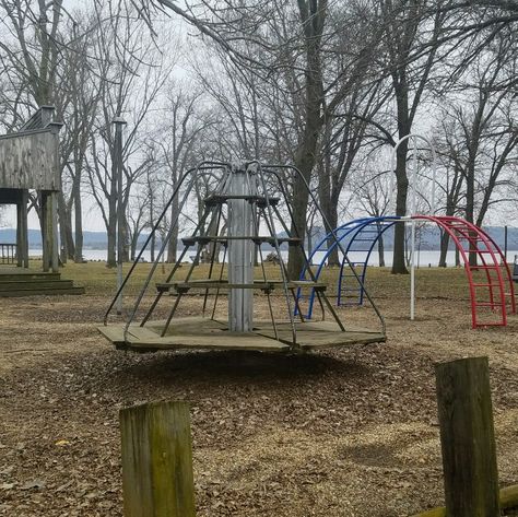 Old school playground equipment. Stockholm Wisconsin Old School Playground Equipment, School Playground Aesthetic, Stockholm Wisconsin, Old Playground, Elementary School Playground, 2000s Childhood, School Playground Equipment, Outdoor Play Spaces, School Playground