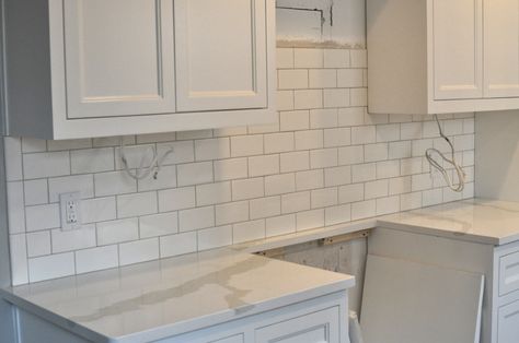 Restoration Hardware Silver Sage, Kashmir White Granite, Grout Colors, Gray Grout, Kitchen Cabinet Inspiration, Small Galley Kitchen, Midwest Home, Cabinet Inspiration, Grey Grout