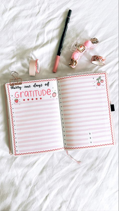 My may gratitude log in my bullet journal (bujo) layout idea for May Organization Journal Ideas, Pink Bujo Theme, Bujo Ideas 2024, Pretty Journal Pages Layout, Valentines Day Journal Ideas, Bujo Ideas Aesthetic, Febuary Spreads Bullet Journal, February Journal Ideas, Wishlist Bullet Journal