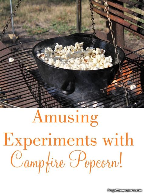 Easy Camping Snacks, Campfire Popcorn, How To Make Popcorn, Campfire Recipes, Pie Iron, Camping Snacks, Camping 101, Popcorn Popper, Popcorn Bags