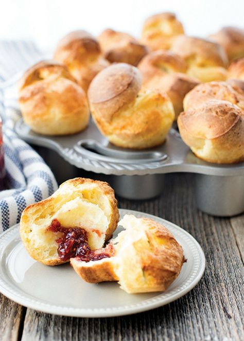 Petite Popover Recipe using Nordic Ware's Petite Popover Pan. Nordicware Recipes, Nordic Bakeware, Baking Pastries, How To Make Yorkshire Pudding, Easy Breakfast Treats, Popover Recipe, Popover Pan, Batch Recipes, Soup Kitchen