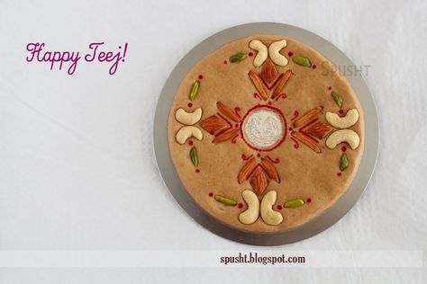 Sattu Decoration Ideas With Dry Fruits, Dry Cake Decoration Ideas, Sattu Decoration Ideas, Sattu Decoration, Box Decoration Ideas, Teej Festival, Rajasthani Food, Thali Decoration, Thali Decoration Ideas