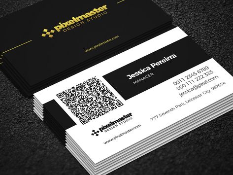 Photographer Business Card Design, Business Card With Qr, Business Card Design Minimal, Simple Business Card, Qr Code Business, Qr Code Business Card, Photographer Business Cards, Graphic Design Business Card, Minimal Business Card