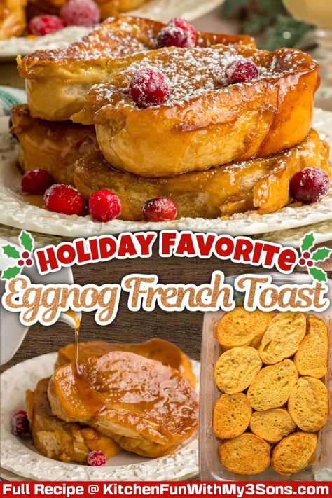 Egg Nog French Toast, Breakfast For Christmas Morning, Breakfast For Christmas, Sweet French Toast, Creamy Eggnog, Eggnog French Toast, Classic French Toast, French Toast Breakfast, Holiday Drink