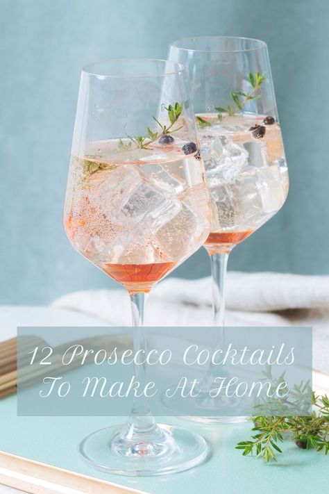 Prosecco Cocktails Easy, Rosé Cocktail, Cocktail Prosecco, Prosecco Cocktail Recipes, Prosecco Drinks, Cocktails To Make At Home, Gin And Prosecco, Bellini Recipe, Italian Drinks