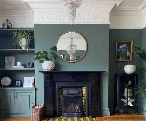 Log Burner Living Room, Brooklyn Townhouse, Inchyra Blue, Victorian Living Room, Cool Decor, Cosy Living, Living Room Decor Fireplace, Living Room Color Schemes, Cosy Living Room