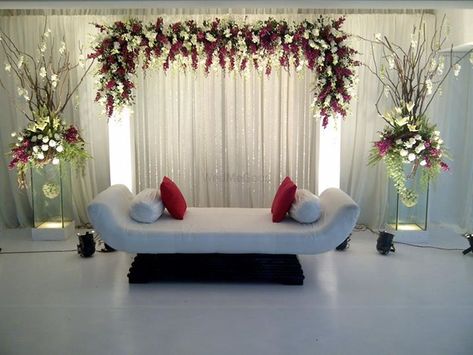 Photo of Three Leaf Clover Park Wedding Decorations, Indian Wedding Stage, Engagement Stage, Engagement Stage Decoration, Reception Stage Decor, Simple Stage Decorations, Reception Stage, Hall Decorations, Wedding Stage Backdrop