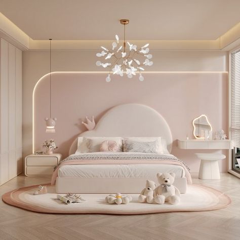 Modern bedroom Shell Headboard, Watching Tv In Bed, Kids Bed Frames, High Ceiling Living Room, Bed Frame With Drawers, Headboard Bed, Kids Room Interior Design, Kids Bedroom Inspiration, Kids Interior Room