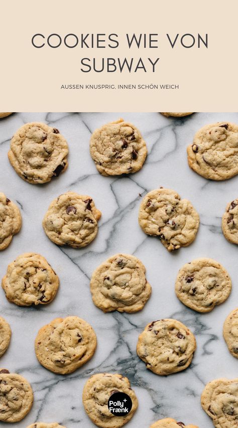 #cookie #cookies #cookierezept #keks #kekse #backen #chocolatechipcookie Half Baked Cookies, Desserts Cookies, Fast Cookie Recipe, Chewy Cookies, Soft Cookies, Subway Cookie Recipes, Sweet Snacks Easy, American Cookies, Soft Baked Cookies