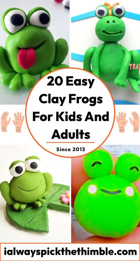 25 Easy Clay Frog Sculptures: How To Make a Clay Frog Polymer Clay Tree Frog, Diy Frog Decorations, Frog Clay Ideas, Polymer Clay Frog Tutorial, Polymer Clay Frogs, Clay Frog Tutorial, Air Dry Clay Frog, Frog Clay Sculpture, Clay Frogs