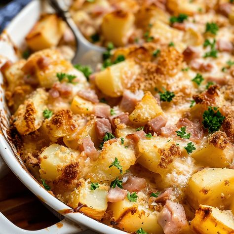 Ham And Potato Casserole, Cheesy Ham, Ham Potato, Ham Casserole, Easy Pasta Salad Recipe, Potatoe Casserole Recipes, Easy Pasta Salad, Comfort Dishes, Ham Recipes