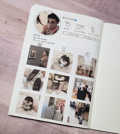 Instagram Journal Ideas, Aesthetic Bujo, Aesthetic Diary, Ig Aesthetic, Bullet Journal Cover Ideas, Bullet Journal Paper, Kpop Journal, Bulletin Journal Ideas, Scrapbook Book