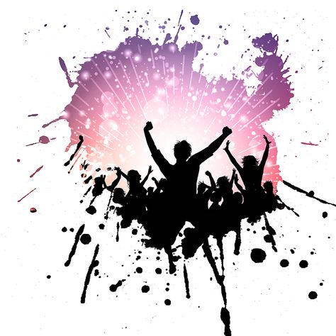 Party Silhouette, Party Crowd, Freshers Party, Grunge Party, Wave Drawing, Dibujo Simple, Birthday Background Images, School Murals, Background Hd Wallpaper