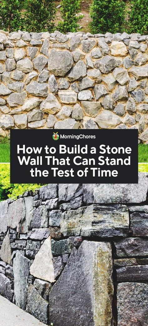 Rock Wall Patio Ideas, Building A Stone Wall Garden, Dry Stone Wall Garden Landscape Design, How To Build A Stone Wall, Stone Wall Walkway, Diy Stone Wall Garden, Building Stone Walls, Garden Stone Wall Ideas, Stone Wall Ideas Outdoor