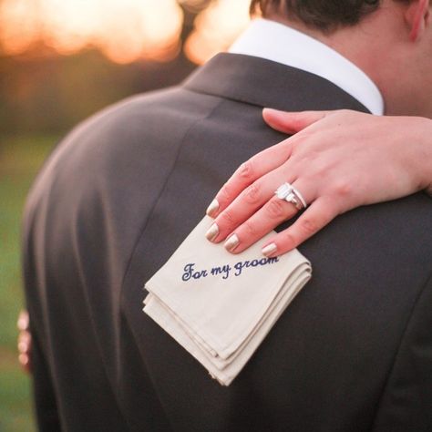 The groom handkerchief is a special handkerchief that he tucks in his back pocket should a happy tear moment arise. Groom Handkerchief, Flower Handkerchief, Farm Invitation, Snapdragon Flowers, Neutral Wedding, Happy Tears, Navy Wedding, Wedding Professional, Film Photographers