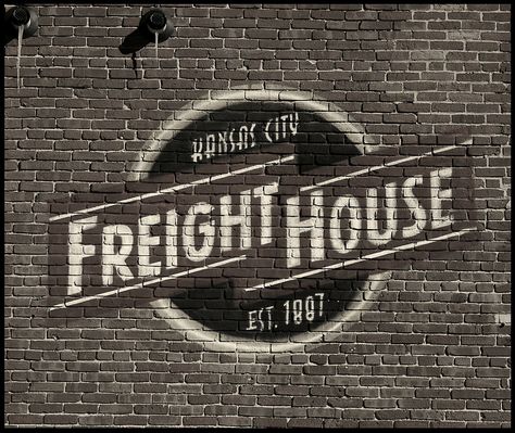 KANSAS CITY FREIGHT HOUSE | by SKY✡VU Wall Logo, Ghost Signs, A Brick Wall, Sign Writing, Faux Brick, Makeup Rooms, Old Wall, Old Signs, Painted Brick