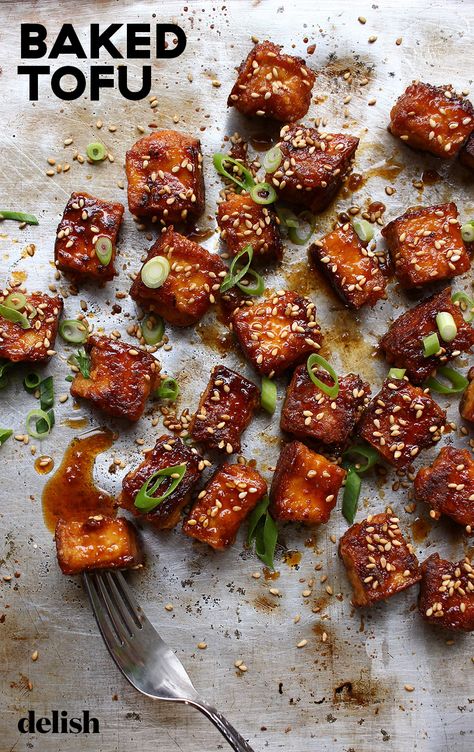 Baked Tofu Recipes Healthy, Baked Tofu And Veggies, Glazed Tofu Recipes, Baked Tofu Marinade, Tofu Glaze Recipes, Tofu Glaze, Baked Tofu Recipes, Tofu Recipes Baked, Tofu Baked