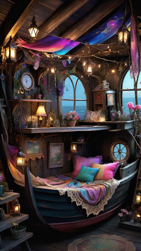 Whimsical Interior, Cozy Maximalism, Magical Bedroom, Magical Room, Dream Bedroom Inspiration, Fantasy Furniture, Fantasy Rooms, Diy Bedroom, Fantasy Homes