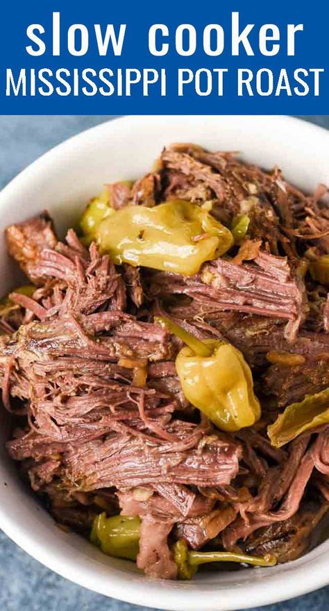 Mississippi Pot Roast Recipe, Slow Cooker Mississippi Pot Roast, Roast Beef Dinner, Slow Cooker Roast Beef, Mississippi Pot, Best Pot Roast, Mississippi Roast, Pot Roast Recipe, Mississippi Pot Roast