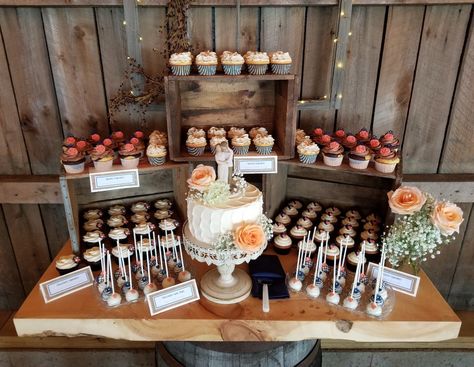 Crates For Dessert Table, Reception Sweets Table, Displaying Desserts At A Wedding, Wedding Diy Dessert Table, Rustic Wedding Cake And Dessert Table, Fall Wedding Sweets Table, Rustic Wedding Treat Table, Cake Table For Wedding Ideas, Unique Wedding Dessert Table