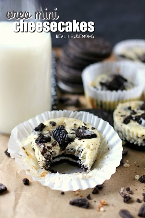 Oreo Cheesecake Cupcakes, Oreo Cheesecake Bites, Mini Oreo Cheesecake, Oreo Cheesecake Recipes, Cheesecake Oreo, Mini Cheesecake Recipes, Oreo Recipes, Oreo Dessert, Cheesecake Bites