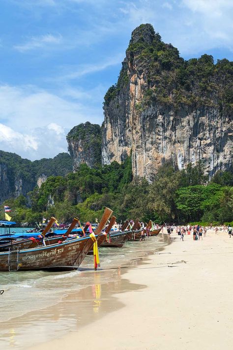 Railay Beach, Krabi, Thailand Railay Beach Krabi, Railay Beach, Thailand Holiday, Krabi Thailand, Holiday Guide, Take A Walk, Crystal Blue, Krabi, Long Tail