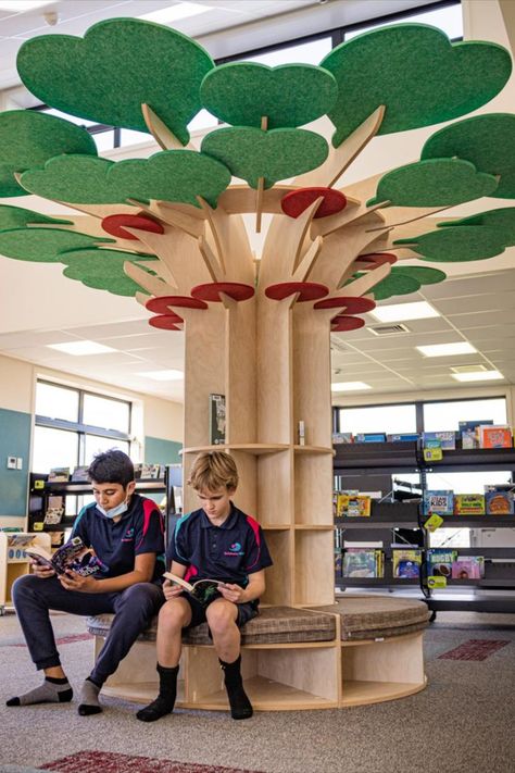 Acoustic Learning Tree Sofa Couch Collaborative Learning Spaces, Preschool Furniture, Lobby Ideas, Daycare Design, Early Childhood Centre, Hallway Inspiration, Kindergarten Design, Activity Room, Timber Furniture