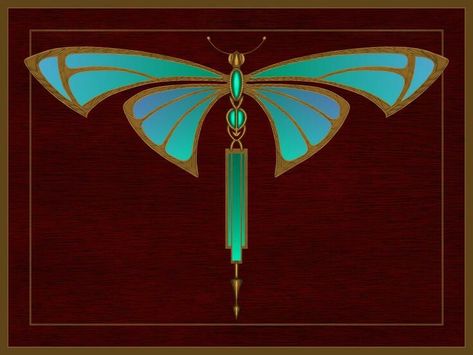 Art nouveau Dragonfly Art Nouveau Dragonfly Tattoo, Art Nouveau Butterfly Illustration, Art Nouveau Dragonfly Illustration, Art Neuvo, Dragonfly Art Nouveau, Fiori Art Deco, Dragonfly Art Deco, Dragonfly Motif, Art Deco Animals