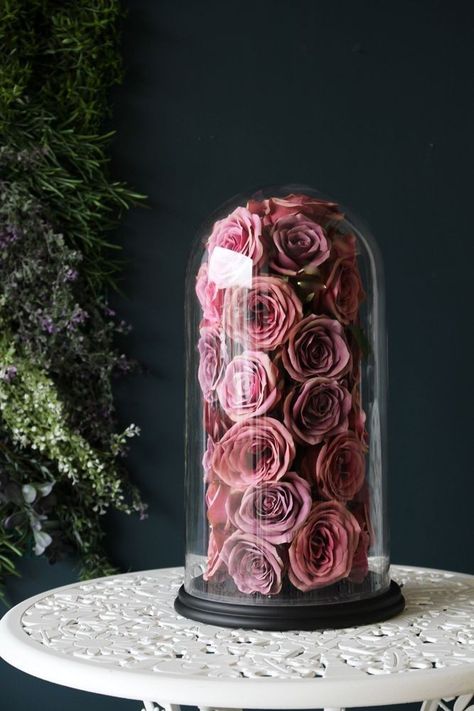 Glass Cloche Decor, Cloche Decor, Rose In A Glass, Dried Flowers Diy, Interesting Objects, Glass Dome Display, Drying Roses, Rockett St George, Dekor Diy