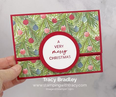 Stampin' Up! A Little Bit Festive Gift Card Holder - Stamping With Tracy Gift Card Holders To Make For Christmas, Gift Card Holders To Make, Gift Card Holders Stampin Up, Decorative Trees, Gift Card Holders, Tree Stamp, Designer Series Paper, Stamping Up Cards, Very Merry Christmas