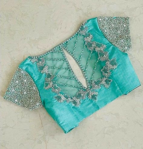 Blue Blouse Designs, Lace Blouse Design, Netted Blouse Designs, Maggam Work Blouse, New Saree Blouse Designs, Cutwork Blouse Designs, Blouse Designs Indian, Maggam Work Blouse Designs, Blouse Designs Silk