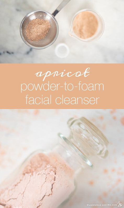 Apricot Powder-to-Foam Facial Cleanser Oily Skin Cleanser, Diy Facial Cleanser, Diy Cleanser, Green Concealer, Natural Facial Cleanser, Powder Soap, Powder Cleanser, Diy Essential Oil Recipes, Beauty Ingredients